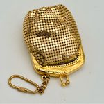 Vintage Gold Tone Mesh Key Chain Coin Purse Photo 7