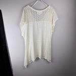 Two by Vince Camuto Tribal Beat Lace Inset Shark Bite‎ Hem Shirt Top Chalk Sz XL Photo 8