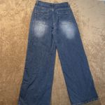 Womens Jeans Size Medium Wide Leg High Rise Minimalist Modest Blue Pants Photo 1