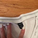 SheIn  Off-White Ribbed V-Neck Crop Top Photo 1