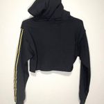 Eivil Regime Cropped Roses Black Hoodie Long Sleev Photo 1