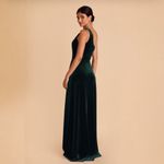 Birdy Grey  velvet Kira dress size large‎ emerald green one shoulder formal gown Photo 2