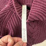 Lululemon  Chunky Cable Knit Turtleneck‎ Sweater Burgundy Cozy Pullover Womens 12 Photo 5