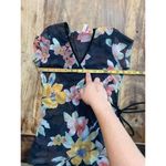 Sweet Pea  Black Floral Print V-Neckline Short Sleeves Wrap Top Size Large Photo 4