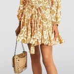 Rhode Ella Dress In Golden Yellow Foral Print Medium Photo 0