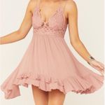 Free People NWT Womens small Adella lace Slip cami Dress Dusty Rose Pink Photo 3