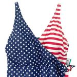 NWT Outdoor Oasis Size 1X One Piece Swimsuit Stars & Stripes USA Flag July 4th Blue Photo 4