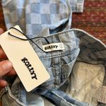 NWT KOLLYY CHECKERED PATCHWORK DENIM JEANS Blue Size 26 Photo 1