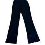 L'Academie Black Satin Wide Leg Pants MEDIUM Cocktail Split Hem $288 Photo 3