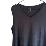 Eileen Fisher Stretch Jersey Knit V-Neck Tank Midi Dress Medium Black Photo 9