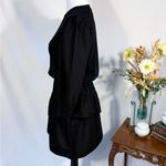 Nation Ltd Tenley Black Puff Sleeve Asymmetrical Ruffle Tiered Mini Dress~S🧡 Photo 6