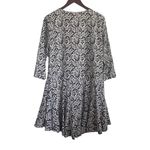Club Monaco  Silk Dress 4 Black White Whimsical Floral Fairy‎ Boho Cottagecore Photo 2