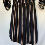 She & Sky NWT 3/4 sleeve striped shirt dress navy blue size small Photo 8
