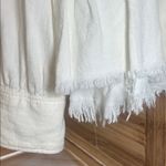 Free People Ariana Fringe Jacket Ivory / White Linen Blend Photo 4
