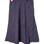 Requirements Vintage  Plaid Midi Skirt Size 9/10 Blue Red Green Elastic Waist Photo 0