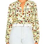 Equipment  yellow floral silk blouse Photo 0