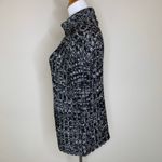 Vintage Mock Neck Marled Short Sleeve Sweater Sz XL Black Photo 2