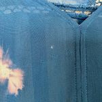 Free People  | Tie Dye Me Down Sheer Tunic Top Blue Viscose Womens Large Photo 3