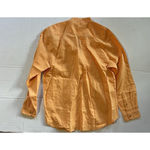 Isle Bay Linen Button Down Shirt L Beachy Pastel Orange Cotton Roll Tab Sleeves Size L Photo 4