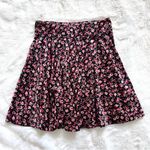 Hollister  Velvet Red and Black Floral Skirt Photo 1