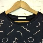 Marine layer Anytime Black Noodle Print Sweatshirt Womens L Crewneck 90s Art Geo Photo 3