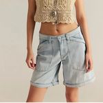 Free People NWT  Trailblazer Convertible Zip Jeans in Circuit Blue Photo 2