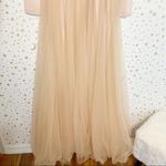 Blush Pink Long Sleeve Tulle Formal Gown Dress Photo 4