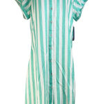 Never A Wallflower Aster Short Sleeve Shirt Dress Stripes Green Size M Photo 0