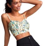 Anthropologie Smocked Floral Print Cropped Bustier Top Small Photo 0