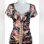 Pretty Little Thing NWT Multi Satin Renaissance V Bar Bodycon Dress Size 4 Photo 9