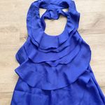 Foreign Exchange Royal Blue Tulip Ruffle Open Back Top S Photo 4