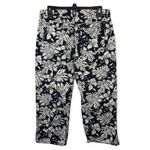 CHAPS Black & White Floral Cropped Ankle Pants Size 10 Photo 8