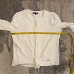 Source Unknown Adrienne Vittaoini  White Ruffle Trim Women's Top Photo 7