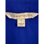 Hawthorn Blue V Neck 3/4 Sleeve Laser Cut Detail Blouse Women Large Photo 4