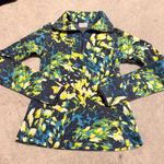 Columbia Quarter Zip Pullover Lightweight Fleece Sweater, Women XS, Yellow Blue Photo 0