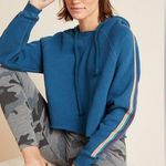 Spiritual Gangster Anthropologie Stella Shimmer-Striped Hoodie, Sz M Photo 0