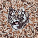 Krizia Vintage  silk scarf tiger Red 34.5” x 34.5” Photo 1