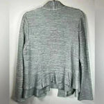 Sweet Grey Open Front Cardigan Cotton Blend Textured Stripes Women’s Size Large Gray Photo 2