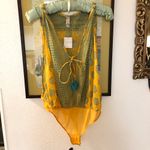 Free People Intimately Soul Of The Sun Bodysuit M Yellow Green Tassels Boho Chic Photo 5