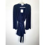 L'Academie  Revolve Florence Navy Pleated Mini Wrap Dress NWT Sz S Photo 10