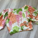 Song of Style Linen Yvette Floral Crop Top Wallpaper Orange Green (Small) preppy Photo 4