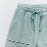 ZARA ✨ Terry Cloth Teal Sz Large Shorts✨ Photo 2