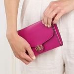 Ralph Lauren Lauren  Adair Leather Cross-Body Bag Fuschia Photo 1