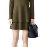 Hutch Dress Women 4 Olive Green Long Sleeve Tiered Skirt Mini Dress Party Career Photo 0