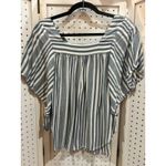 BeachLunchLounge  Collection Striped Square Neck Flutter Sleeve Top Size XS Photo 1