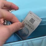 Versace NWOT  Teal Quilted Patent Leather Virtus Crossbody Bag Photo 11