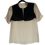 ASOS Black and Ivory Short Sleeve Blouse Size 8 Photo 0