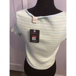 Levi's New NWT Medium M Ribbed Crop Top Short Sleeve Snap Front Tee Photo 1