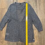 Eddie Bauer  Blue Marled Knit Open Front Cardigan Sweater Size 2XL 3/4 Sleeve Photo 5