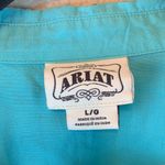 Ariat blue women’s collared shirt sz L studs western country coastal cowgirl Photo 1